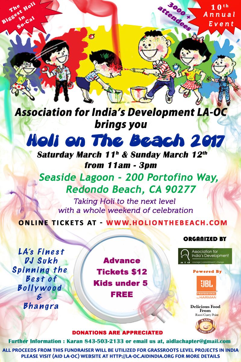 Holi on the Beach 2017 - Sunday, March 12